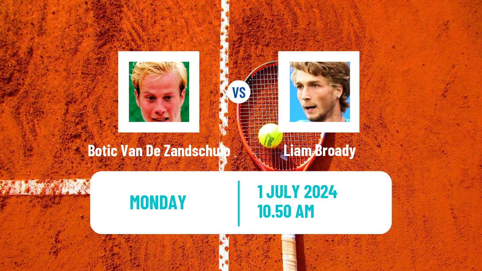 Tennis ATP Wimbledon Botic Van De Zandschulp - Liam Broady