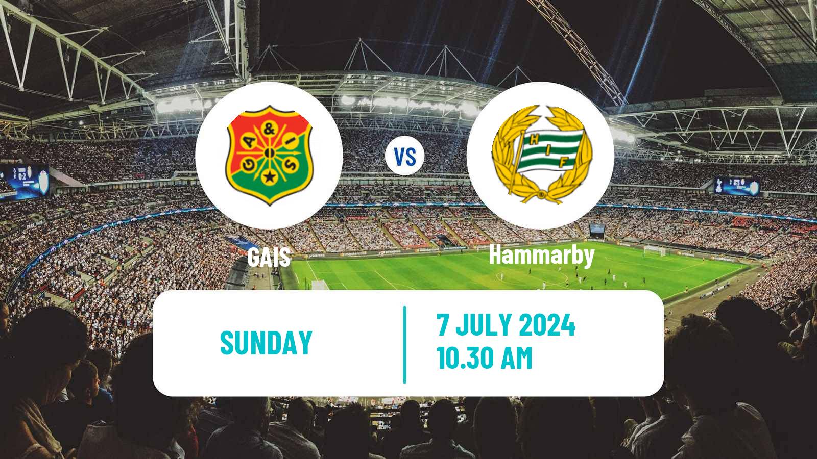 Soccer Swedish Allsvenskan GAIS - Hammarby