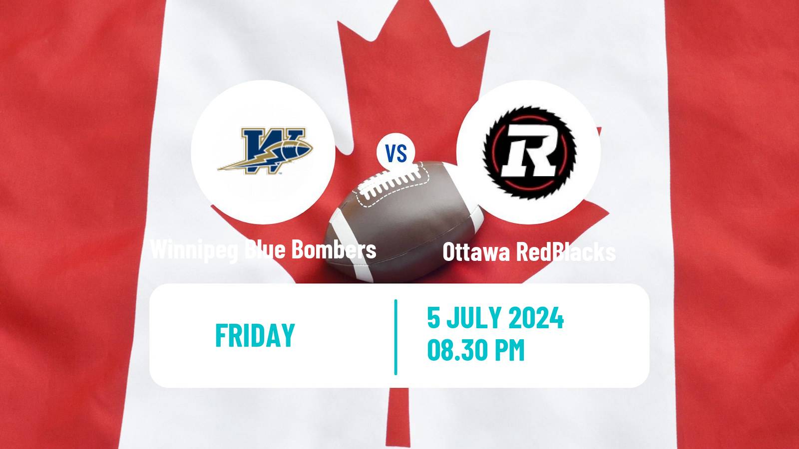 Canadian football CFL Winnipeg Blue Bombers - Ottawa RedBlacks