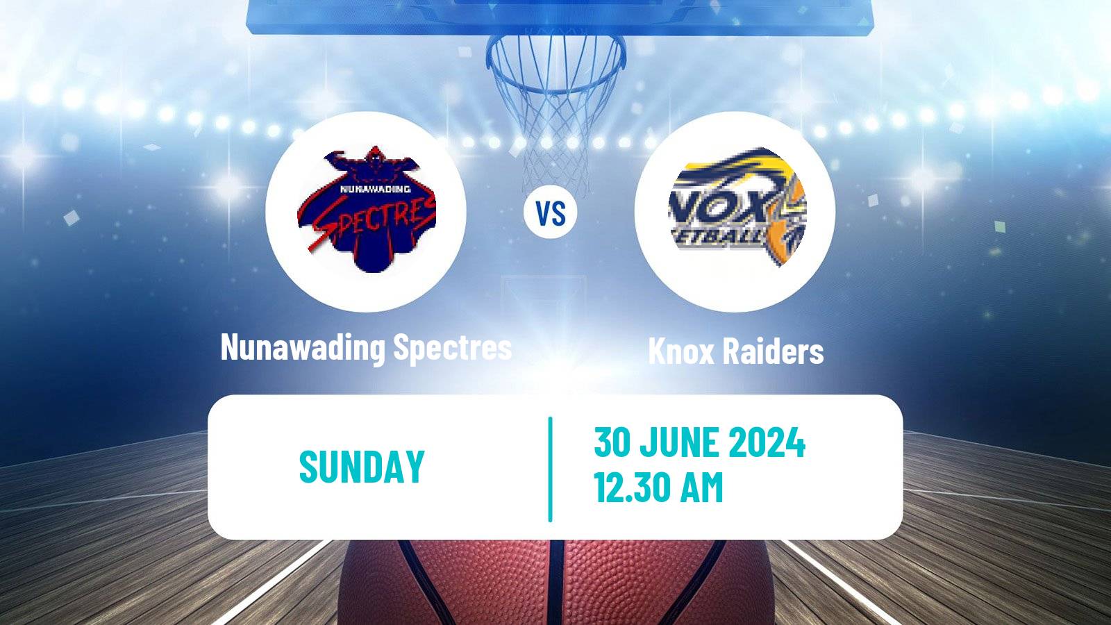 Basketball Australian NBL1 South Nunawading Spectres - Knox Raiders