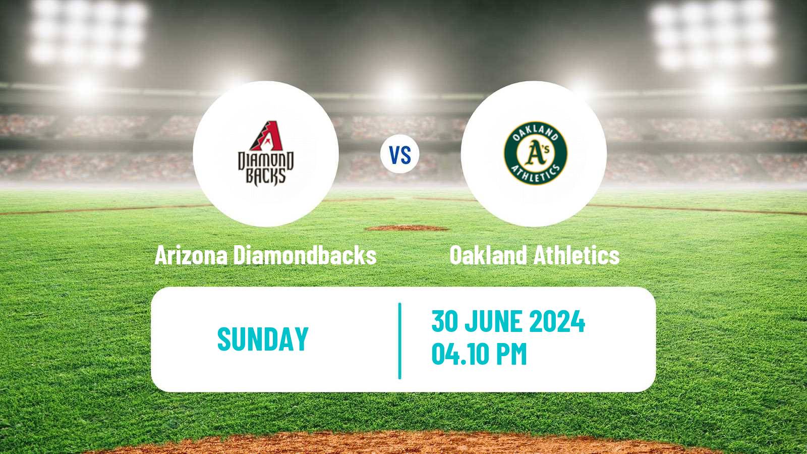 Baseball MLB Arizona Diamondbacks - Oakland Athletics