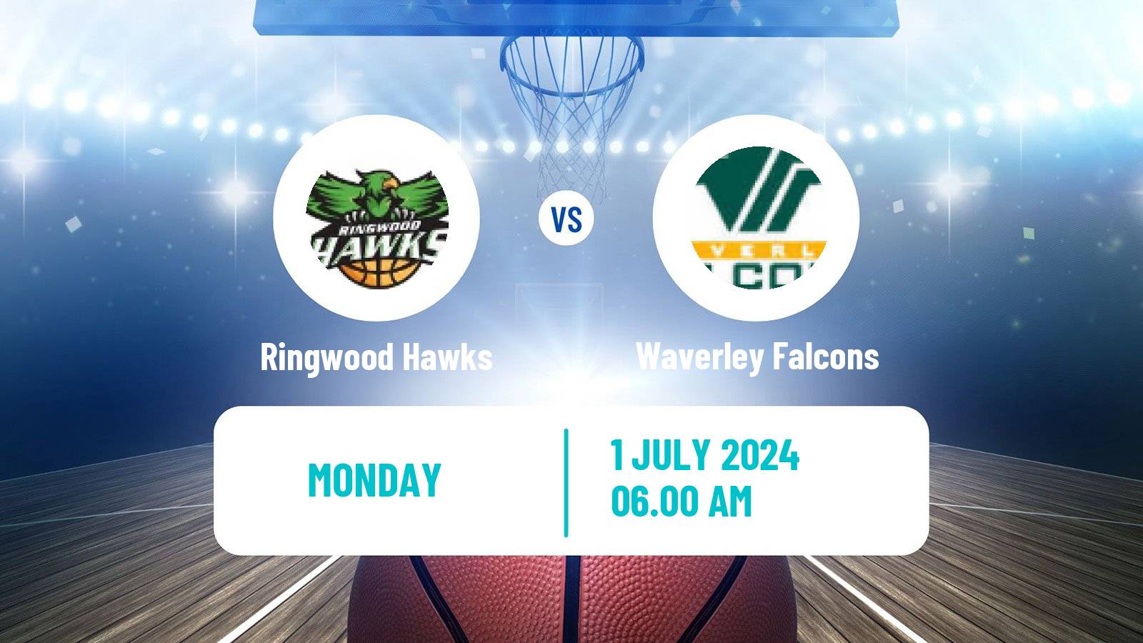 Basketball Australian NBL1 South Ringwood Hawks - Waverley Falcons