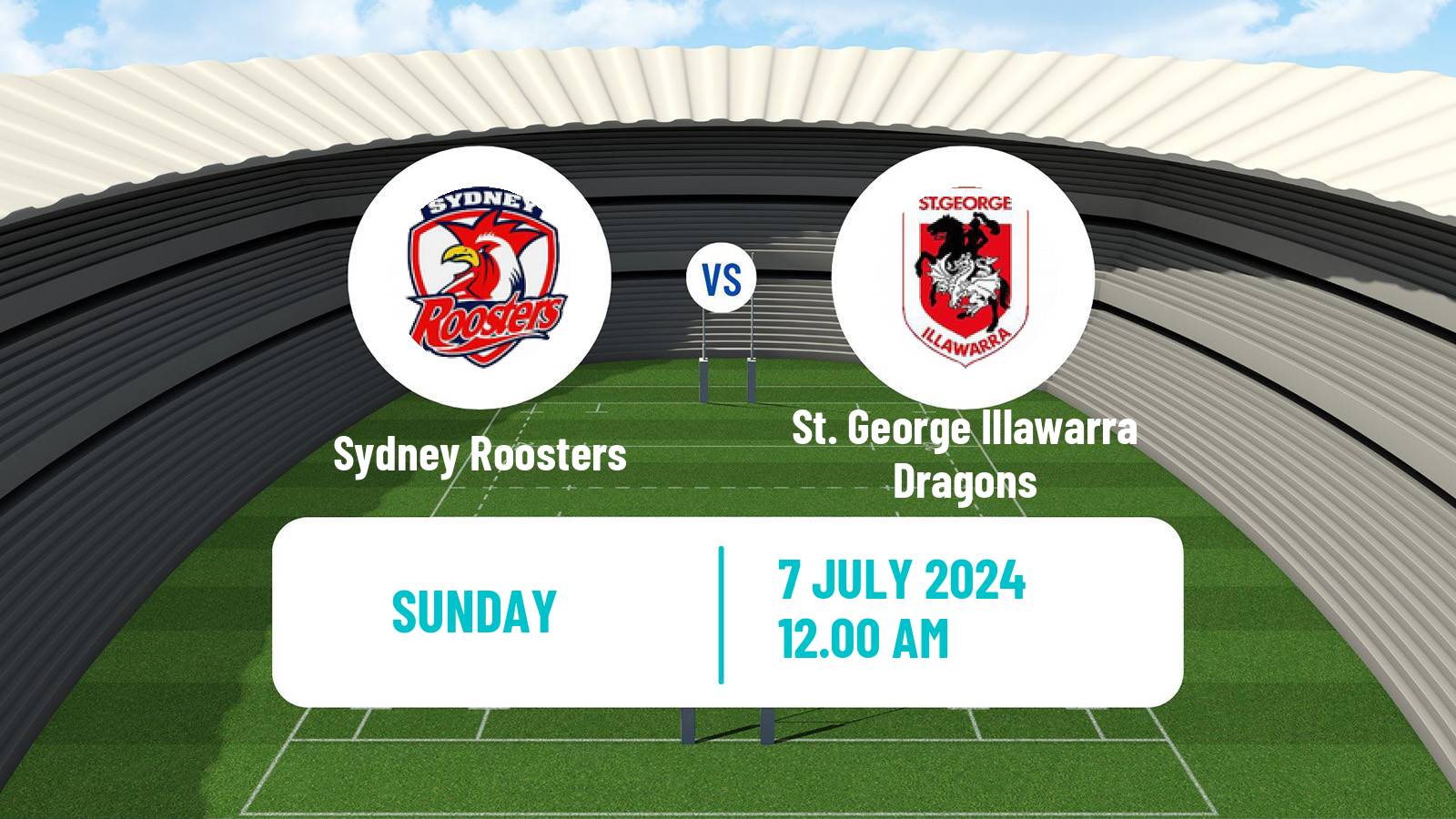 Rugby league Australian NRL Sydney Roosters - St. George Illawarra Dragons