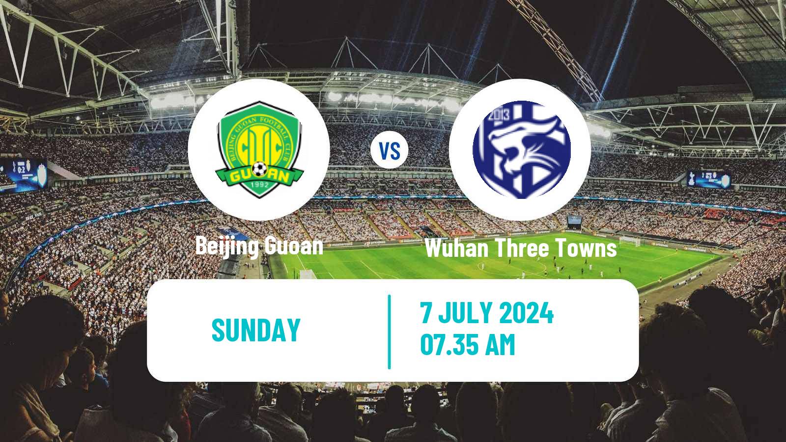 Soccer Chinese Super League Beijing Guoan - Wuhan Three Towns