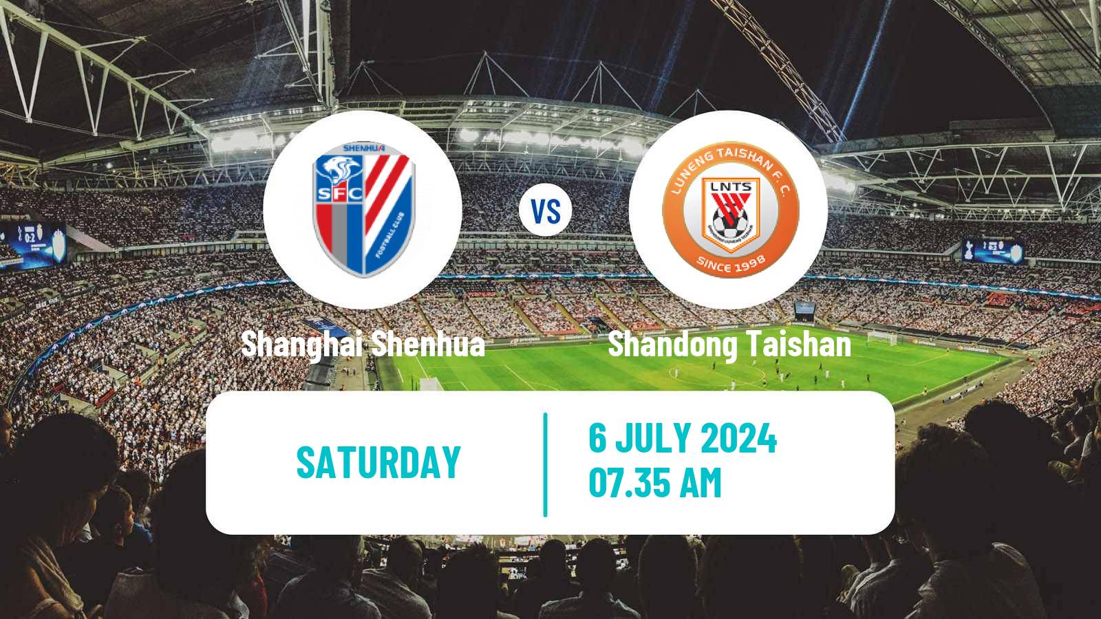 Soccer Chinese Super League Shanghai Shenhua - Shandong Taishan