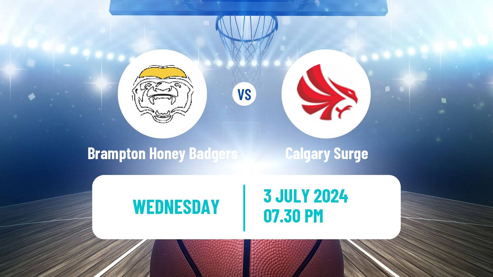 Basketball Canadian CEBL Brampton Honey Badgers - Calgary Surge