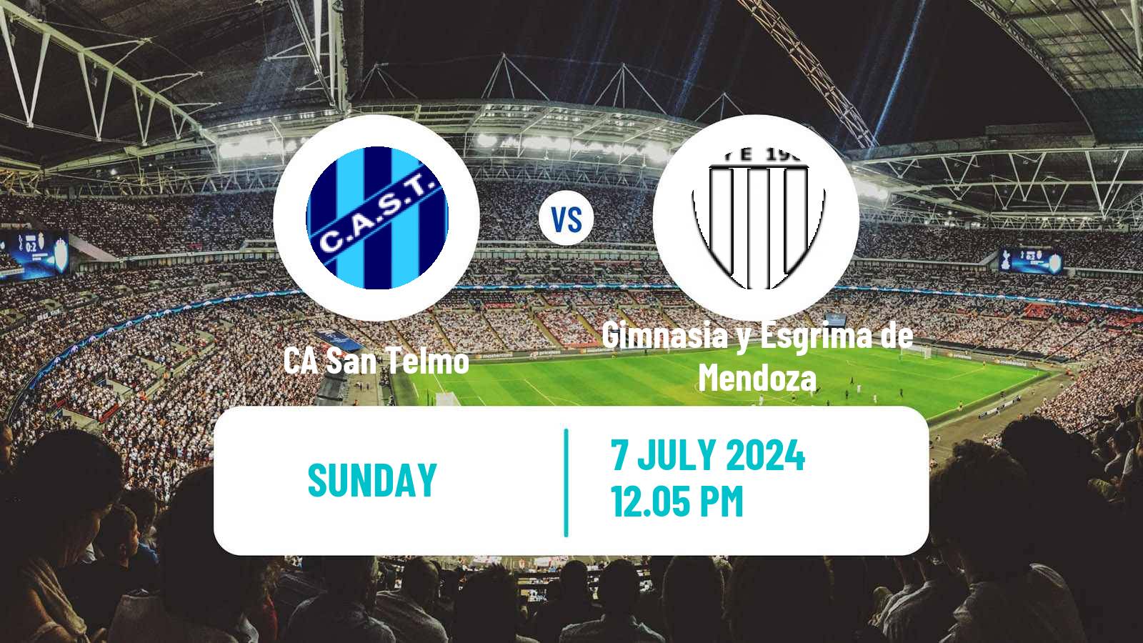 Soccer Argentinian Primera Nacional San Telmo - Gimnasia y Esgrima de Mendoza