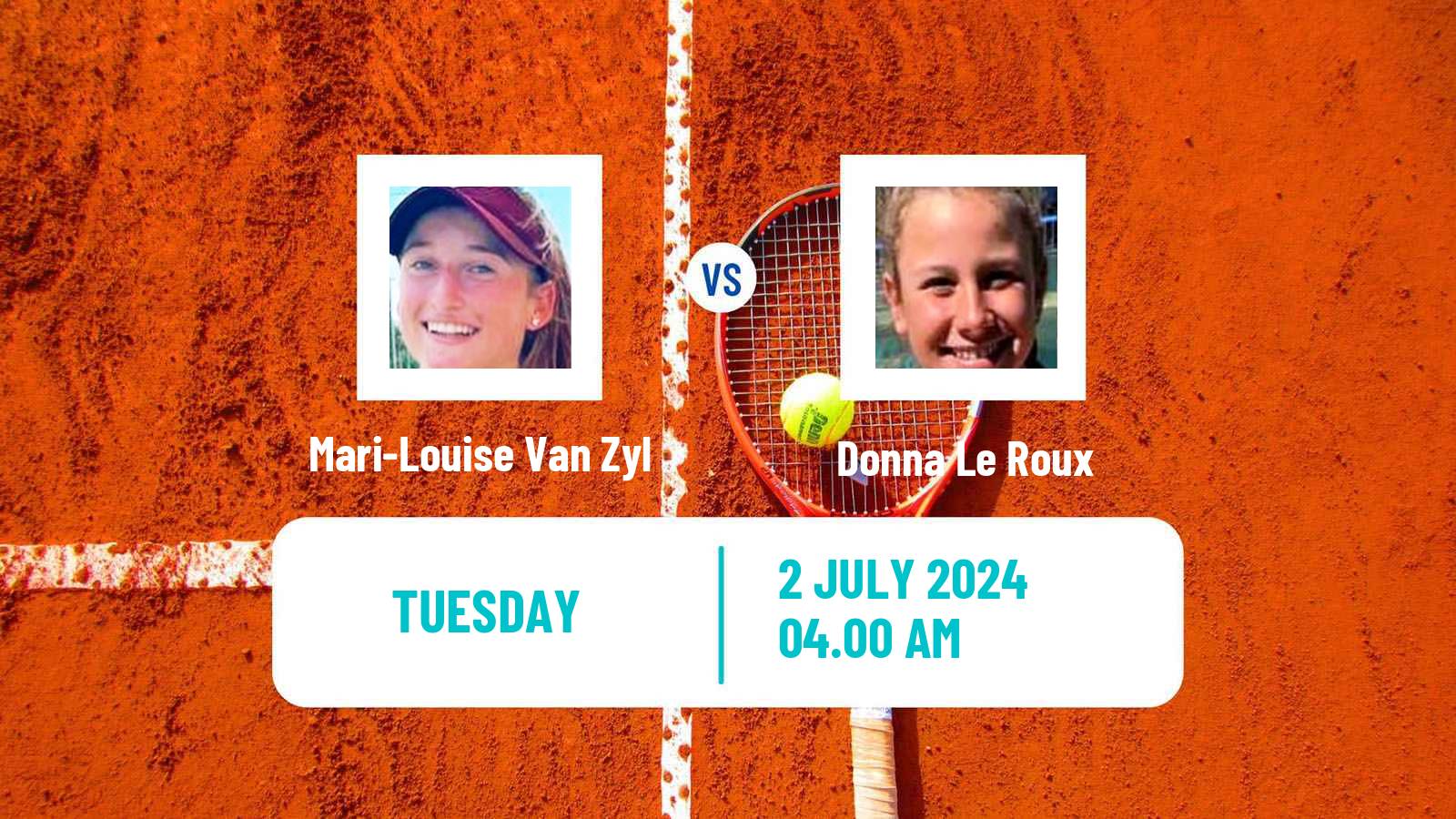 Tennis ITF W35 Hillcrest Women Mari-Louise Van Zyl - Donna Le Roux