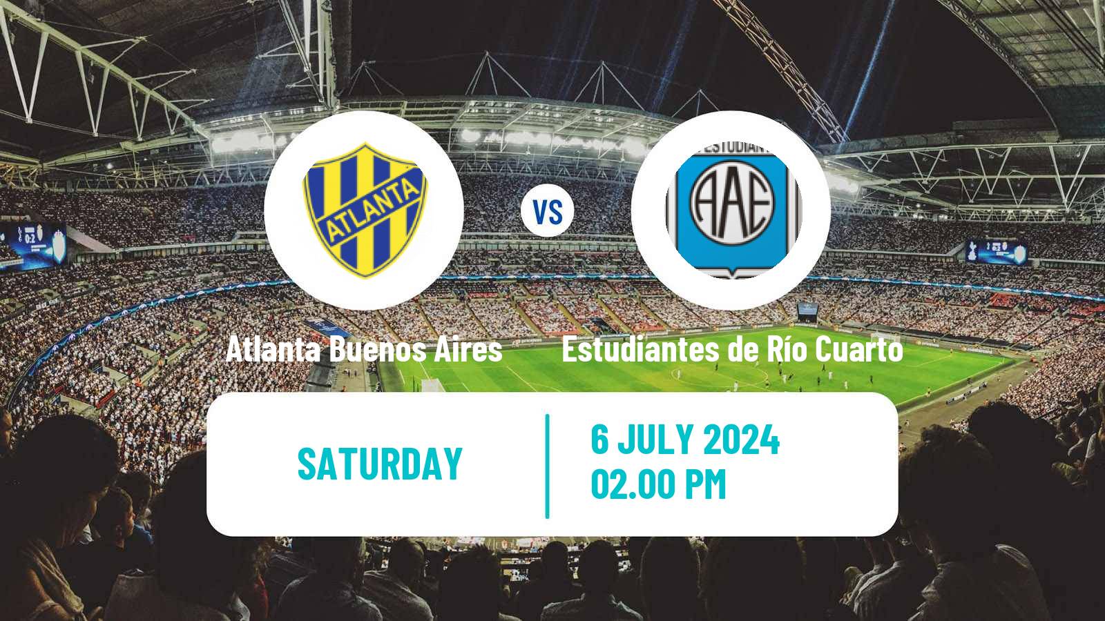 Soccer Argentinian Primera Nacional Atlanta Buenos Aires - Estudiantes de Río Cuarto