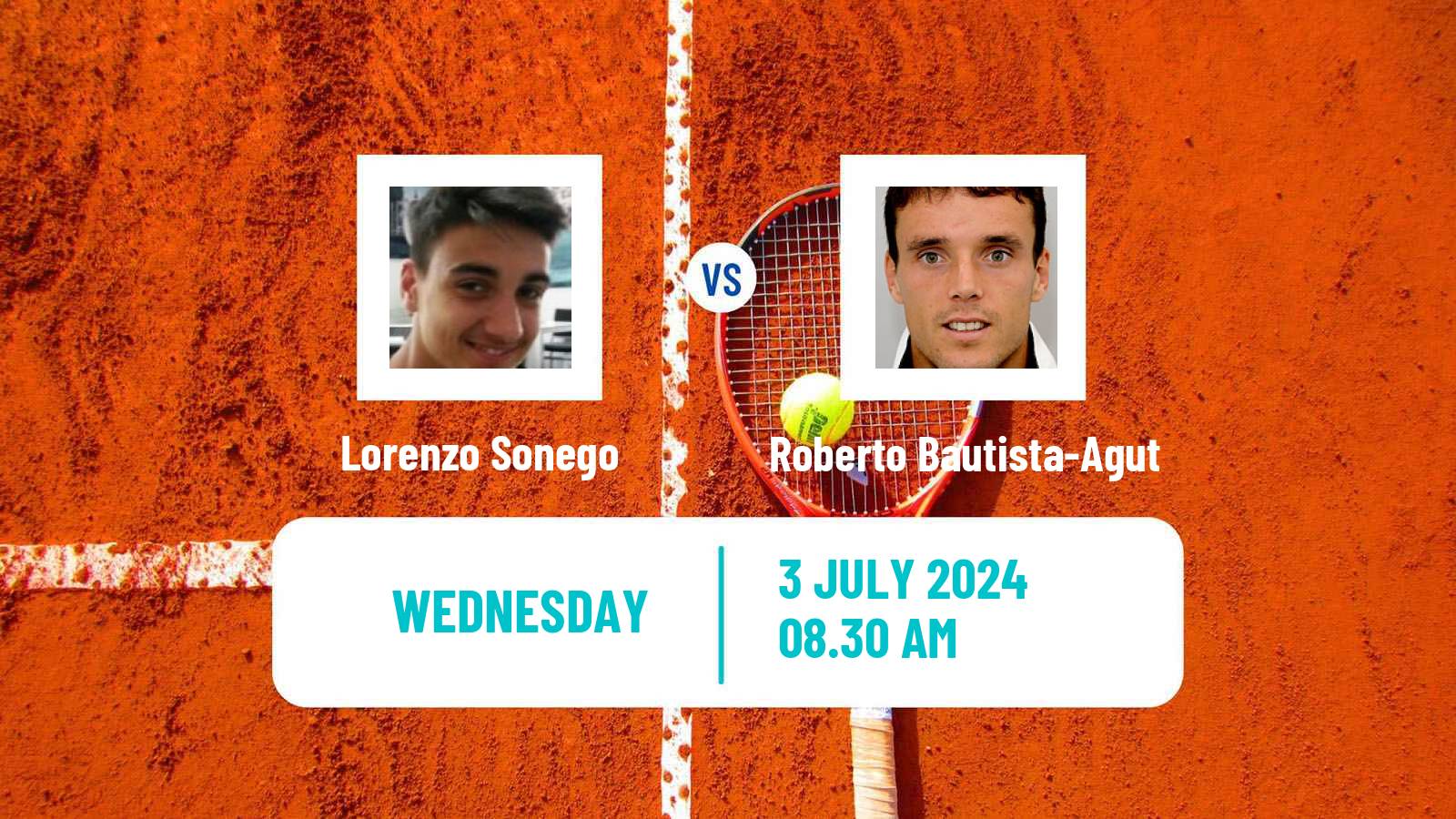 Tennis ATP Wimbledon Lorenzo Sonego - Roberto Bautista-Agut