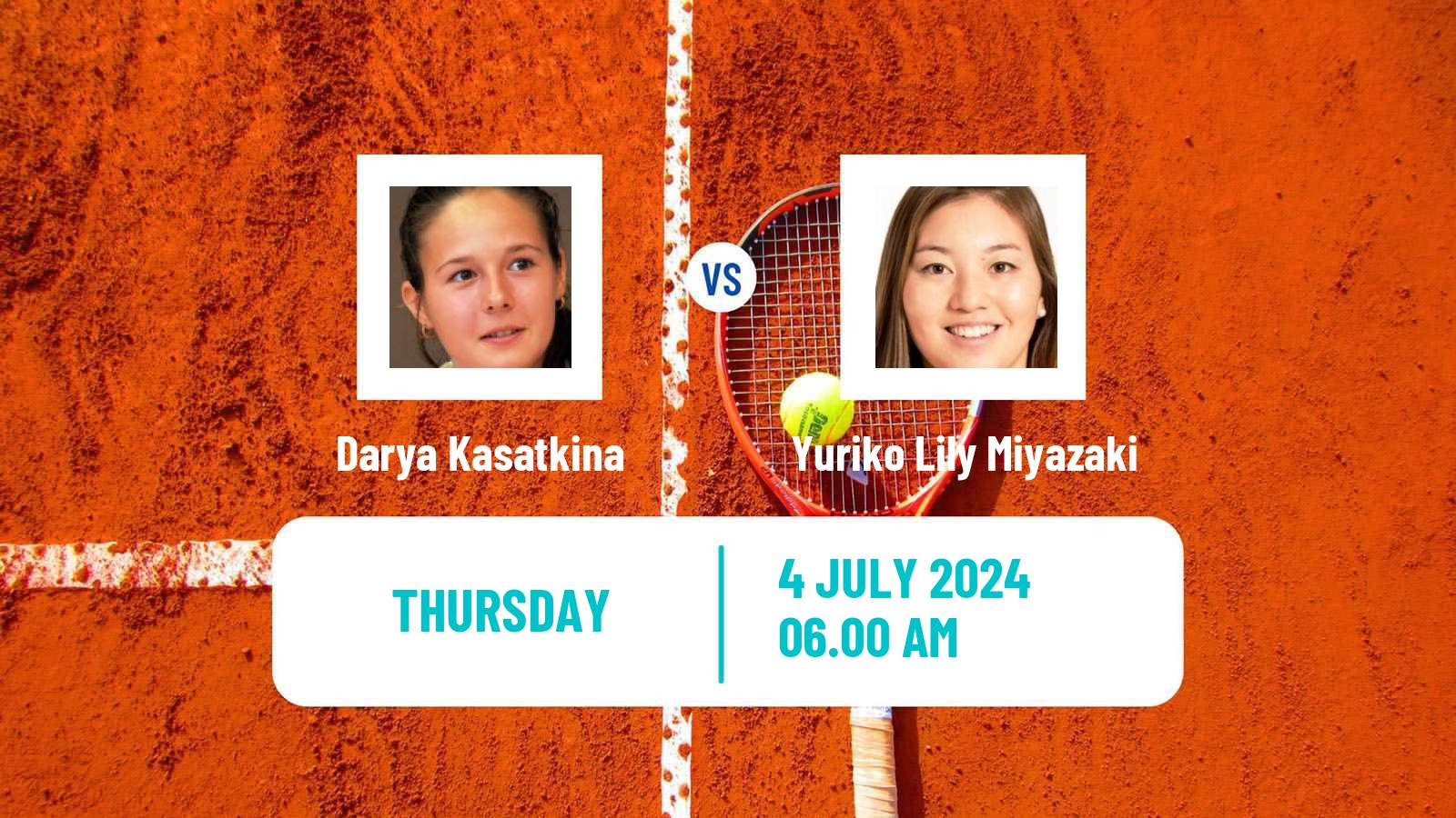 Tennis WTA Wimbledon Darya Kasatkina - Yuriko Lily Miyazaki