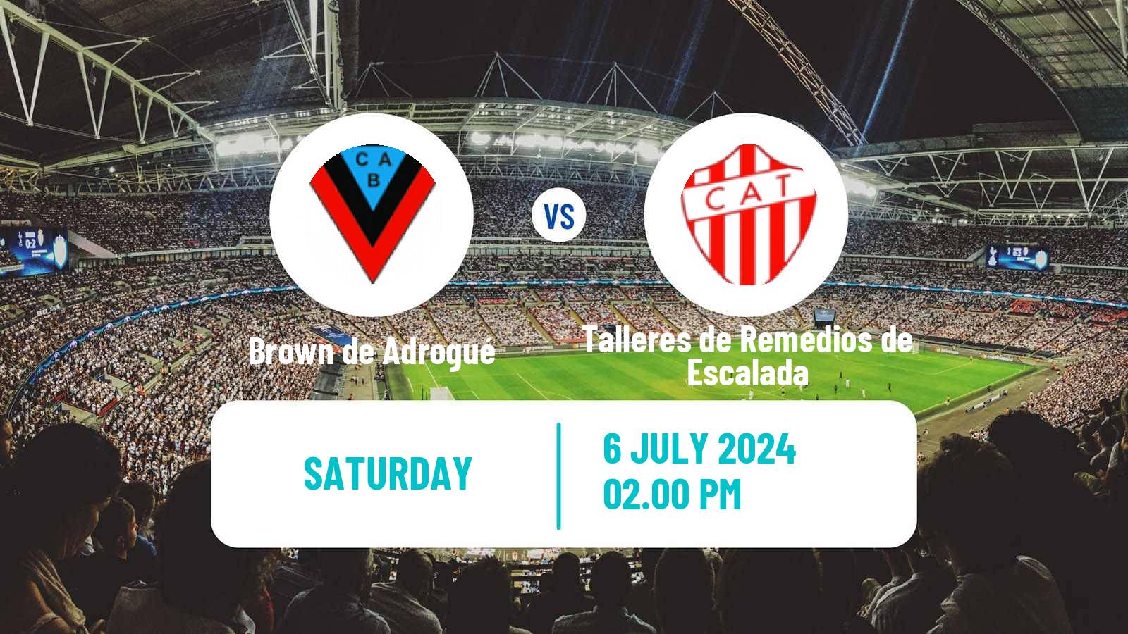 Soccer Argentinian Primera Nacional Brown de Adrogué - Talleres de Remedios de Escalada