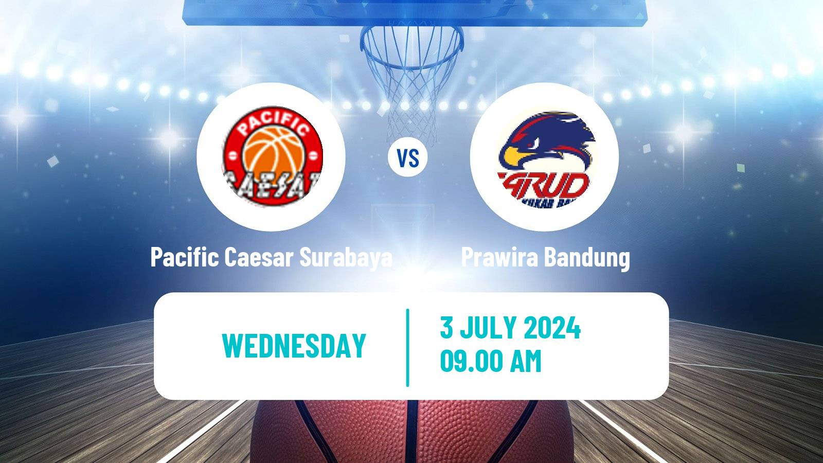 Basketball Indonesian IBL Pacific Caesar Surabaya - Prawira Bandung