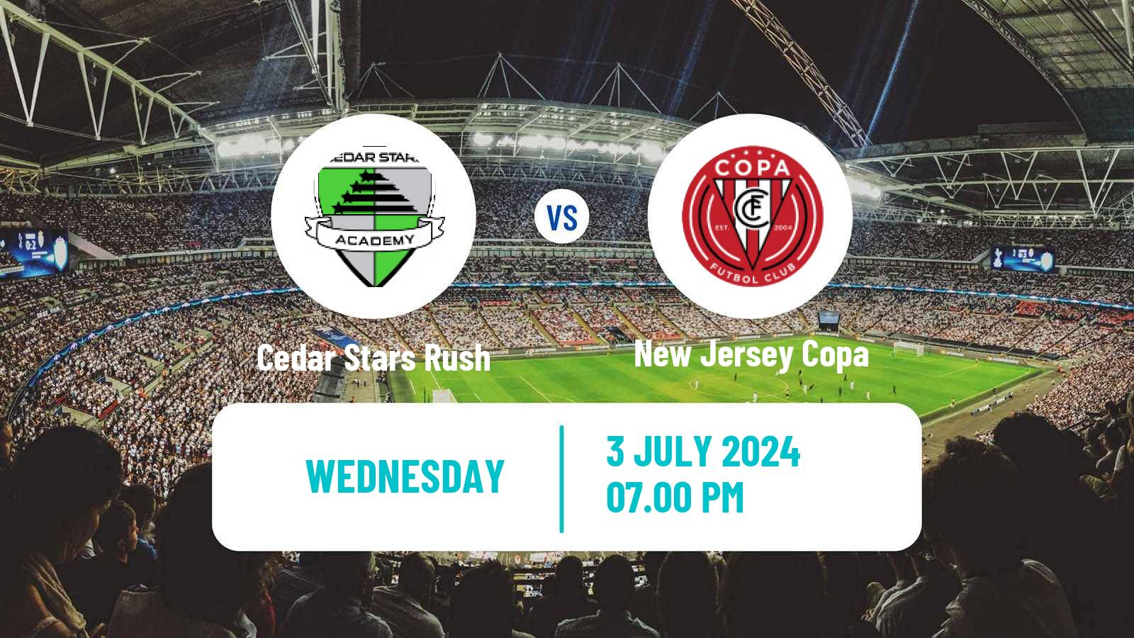 Soccer USL League Two Cedar Stars Rush - New Jersey Copa