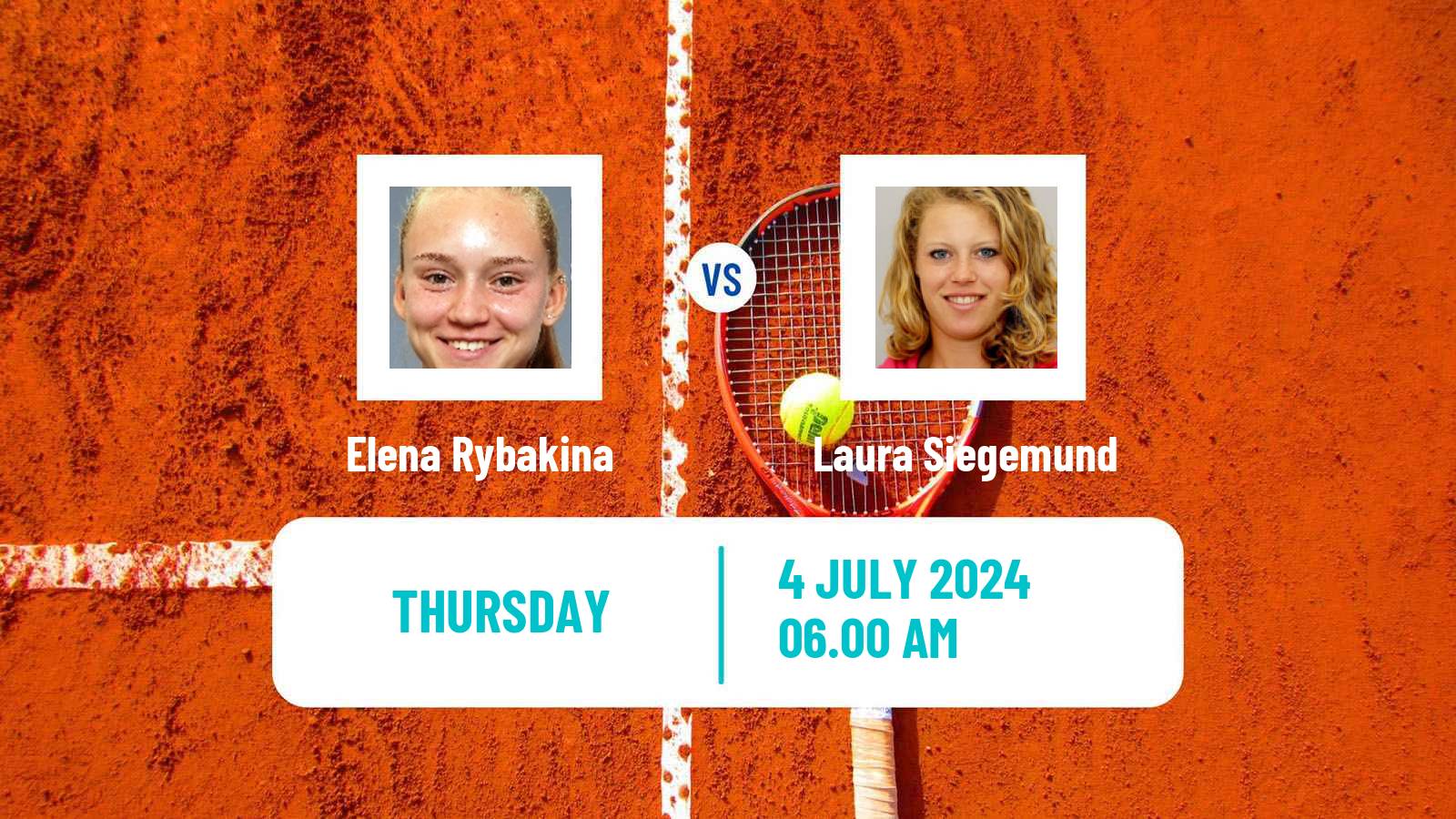 Tennis WTA Wimbledon Elena Rybakina - Laura Siegemund