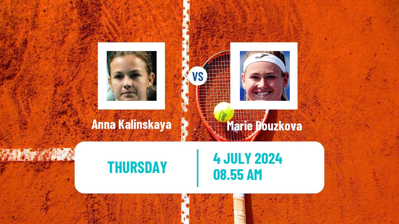 Tennis WTA Wimbledon Anna Kalinskaya - Marie Bouzkova