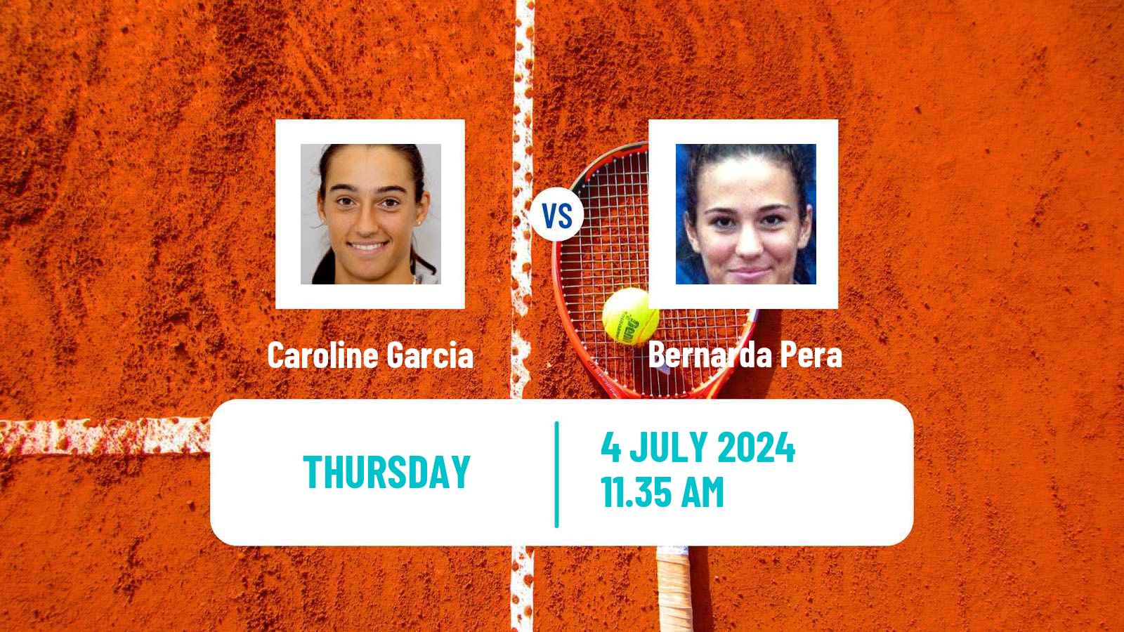 Tennis WTA Wimbledon Caroline Garcia - Bernarda Pera