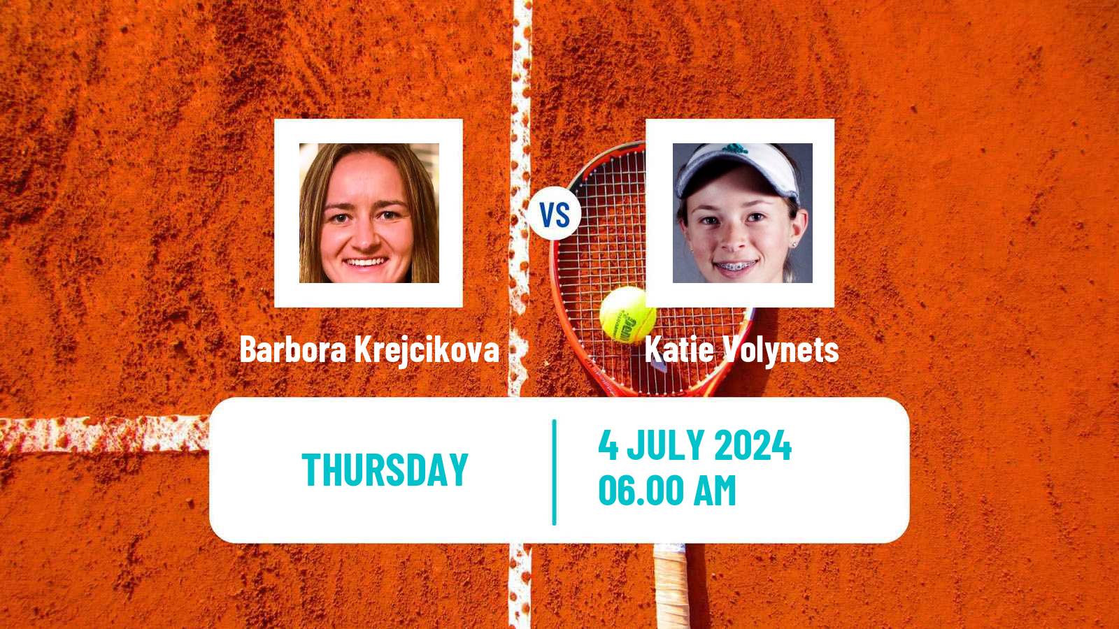 Tennis WTA Wimbledon Barbora Krejcikova - Katie Volynets