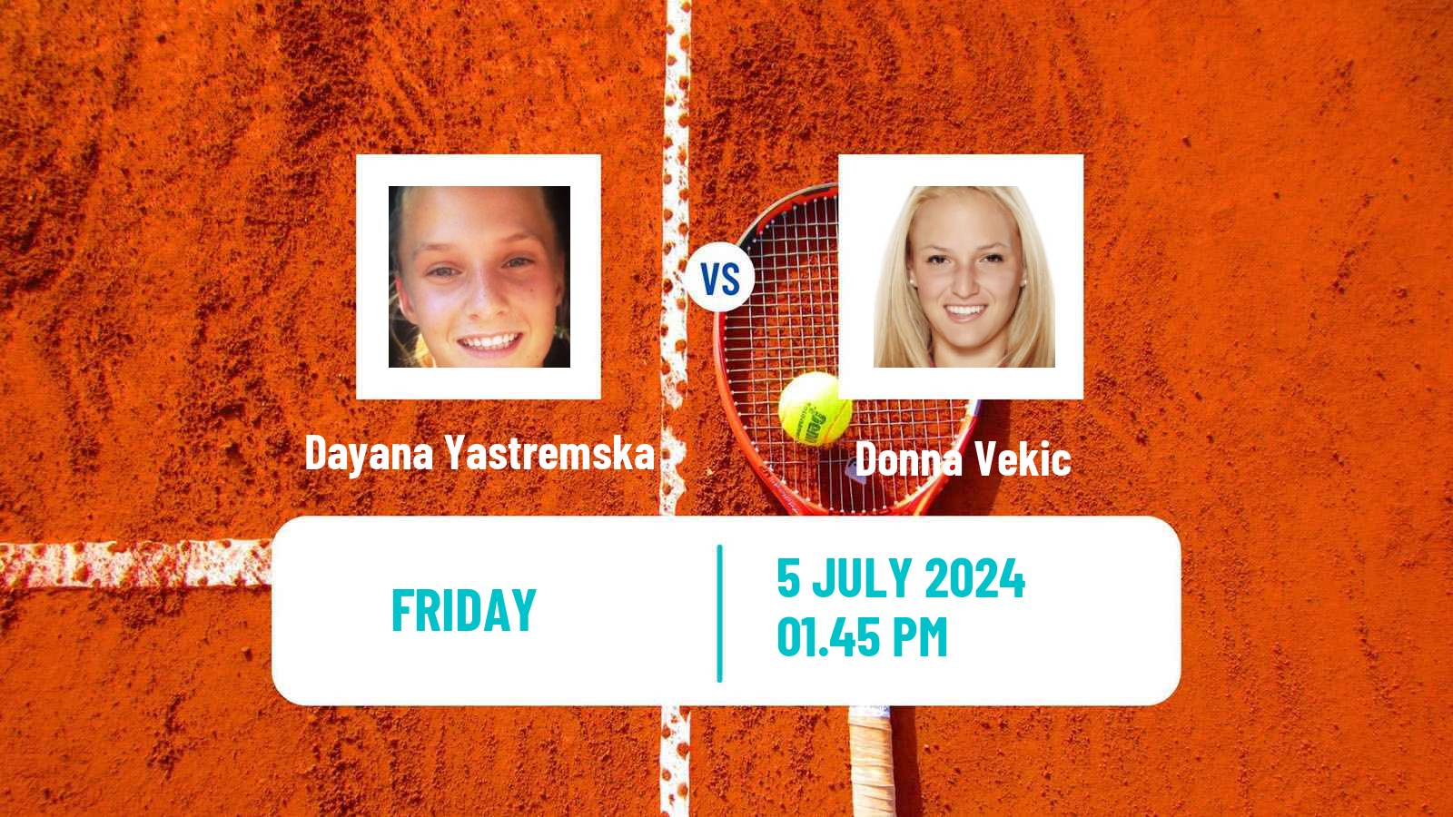 Tennis WTA Wimbledon Dayana Yastremska - Donna Vekic