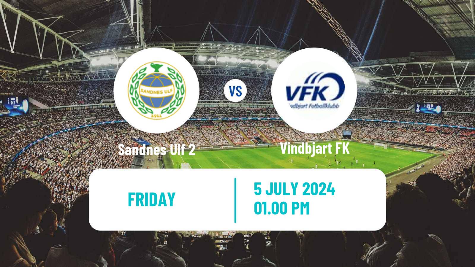 Soccer Norwegian Division 3 - Group 2 Sandnes Ulf 2 - Vindbjart