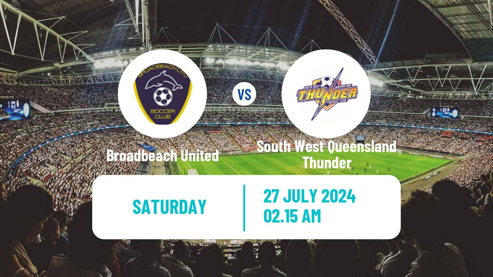 Soccer Australian Queensland Premier League Broadbeach United - South West Queensland Thunder