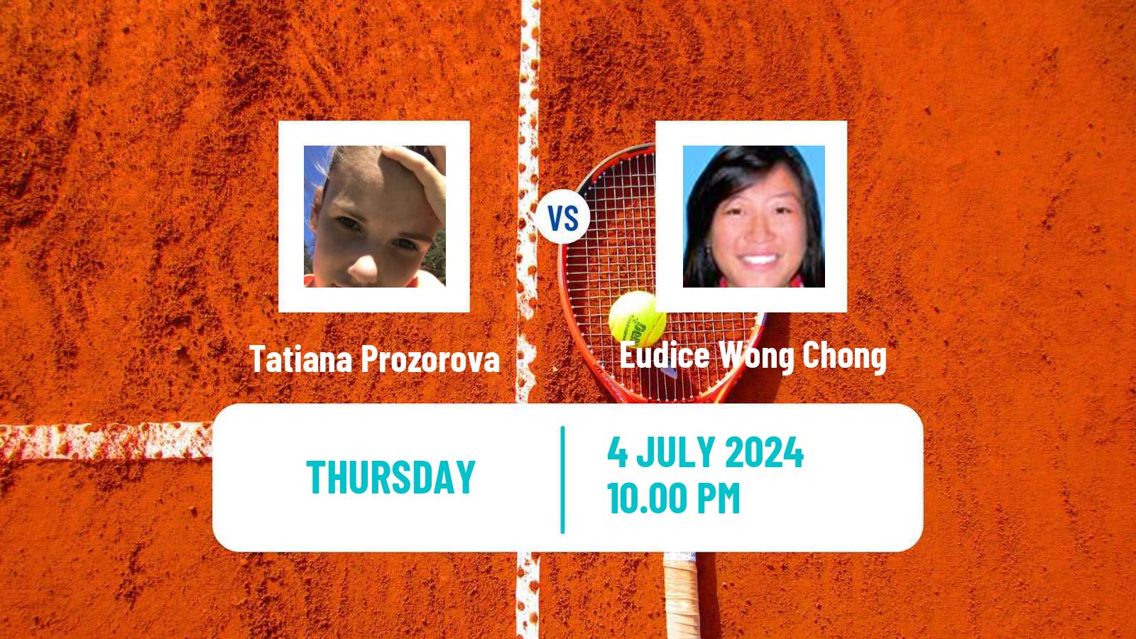 Tennis ITF W35 Hong Kong Women Tatiana Prozorova - Eudice Wong Chong