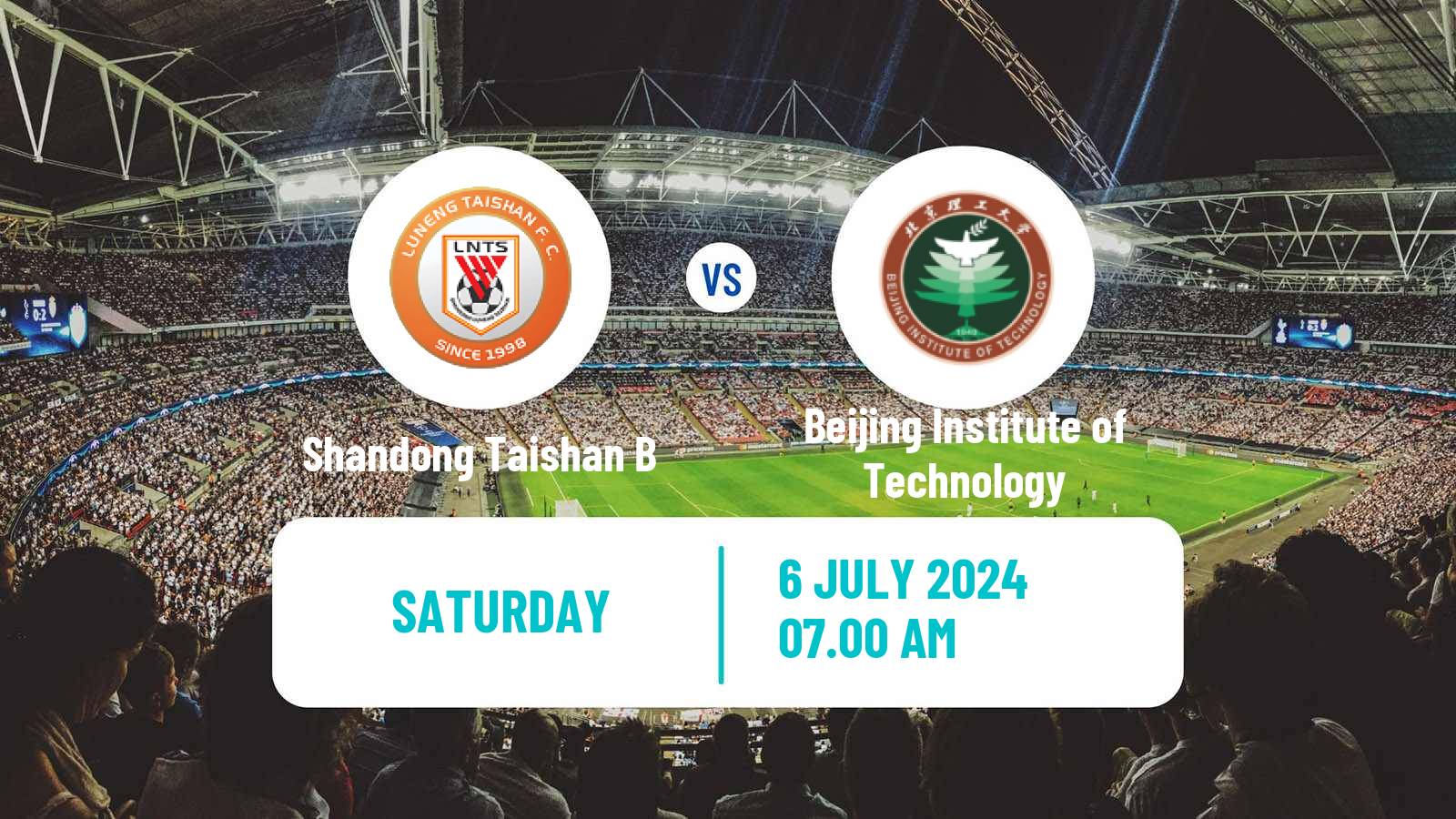 Soccer Chinese Yi League Shandong Taishan B - Beijing Institute of Technology