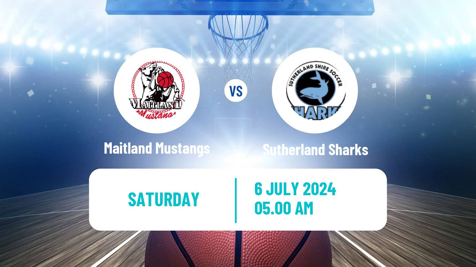Basketball Australian NBL1 East Maitland Mustangs - Sutherland Sharks