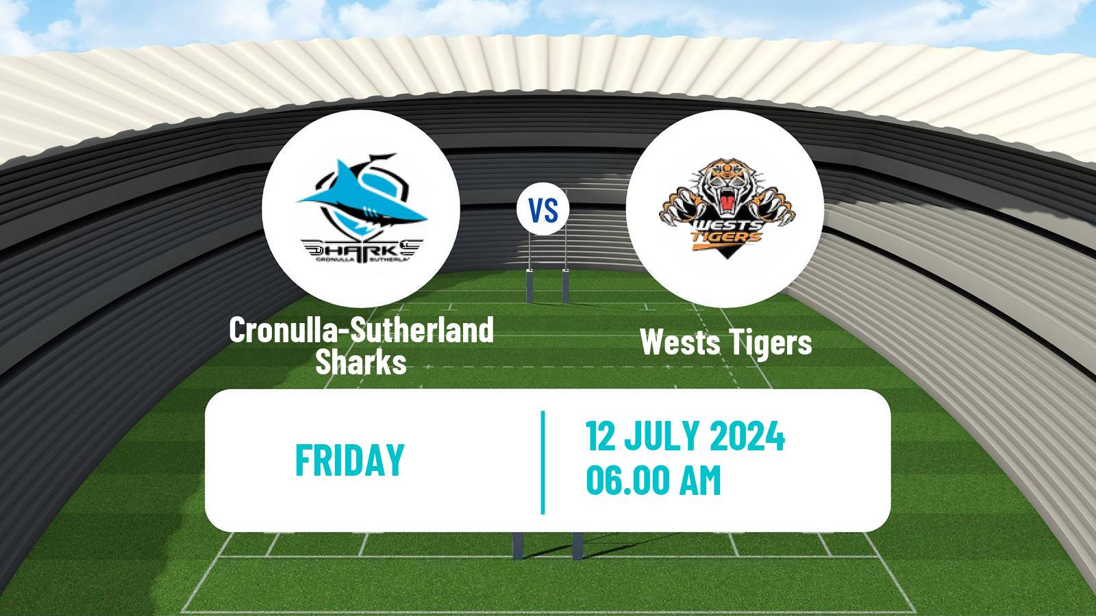 Rugby league Australian NRL Cronulla-Sutherland Sharks - Wests Tigers