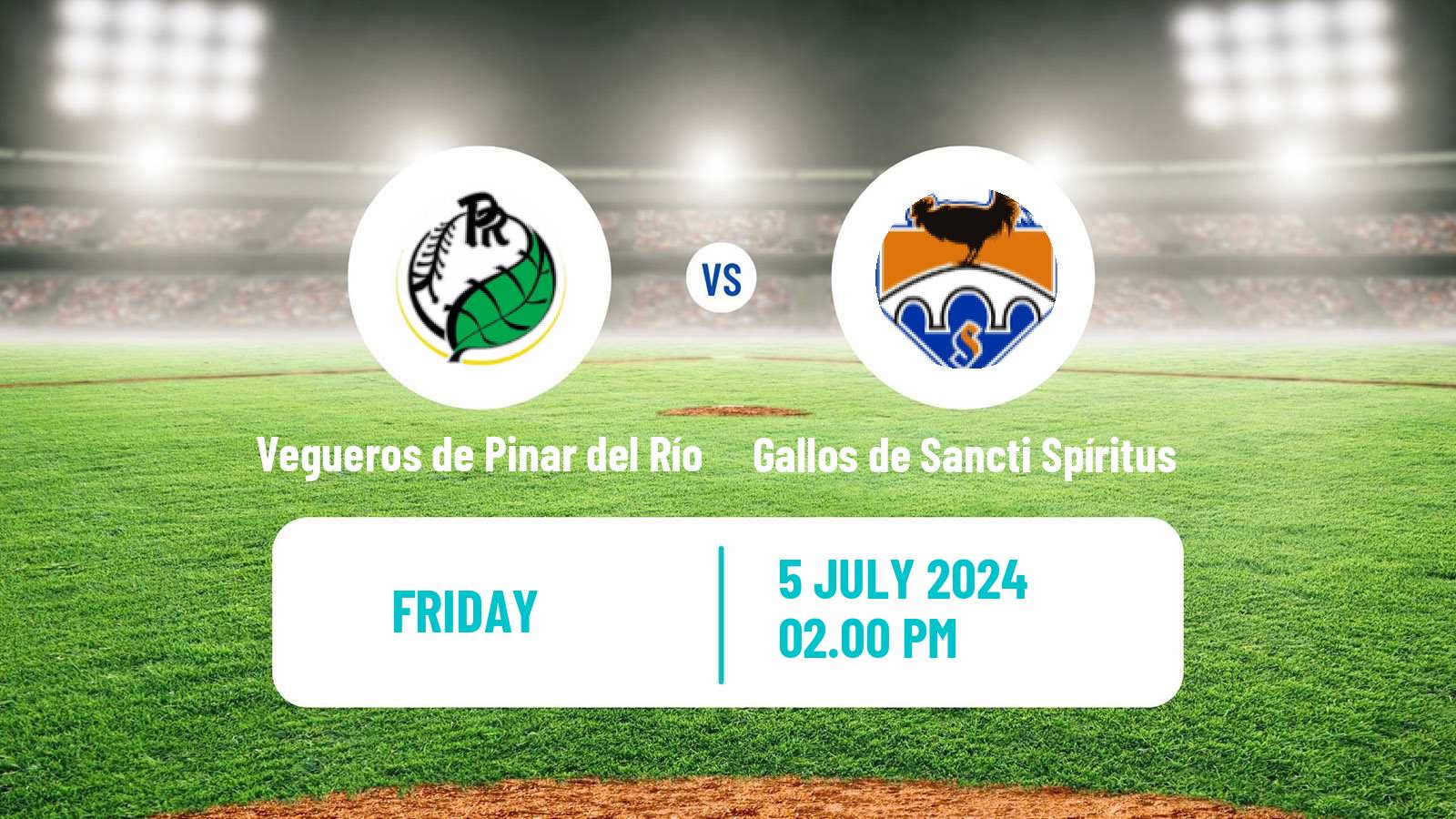 Baseball Cuba Serie Nacional Baseball Vegueros de Pinar del Río - Gallos de Sancti Spíritus