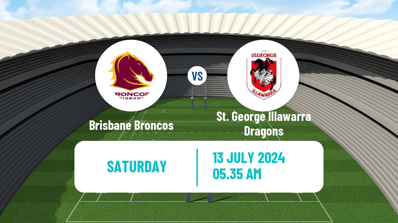 Rugby league Australian NRL Brisbane Broncos - St. George Illawarra Dragons
