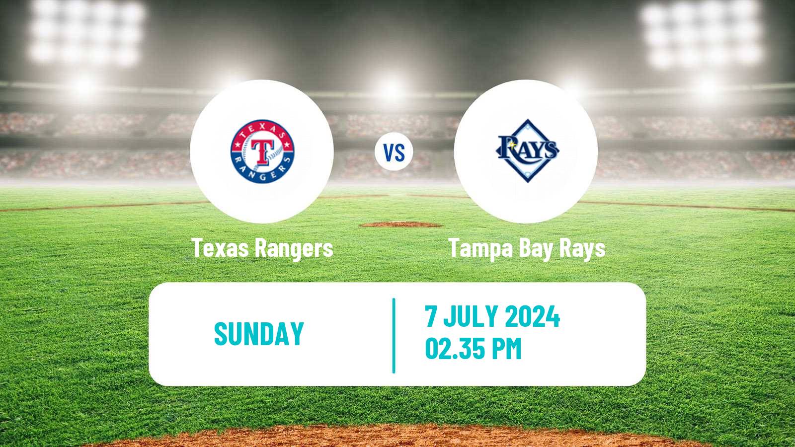 Baseball MLB Texas Rangers - Tampa Bay Rays