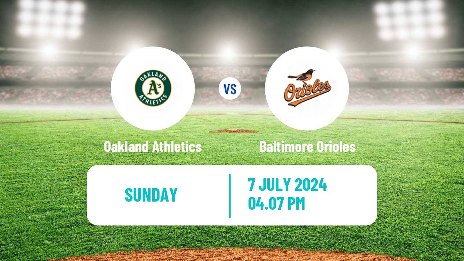 Baseball MLB Oakland Athletics - Baltimore Orioles