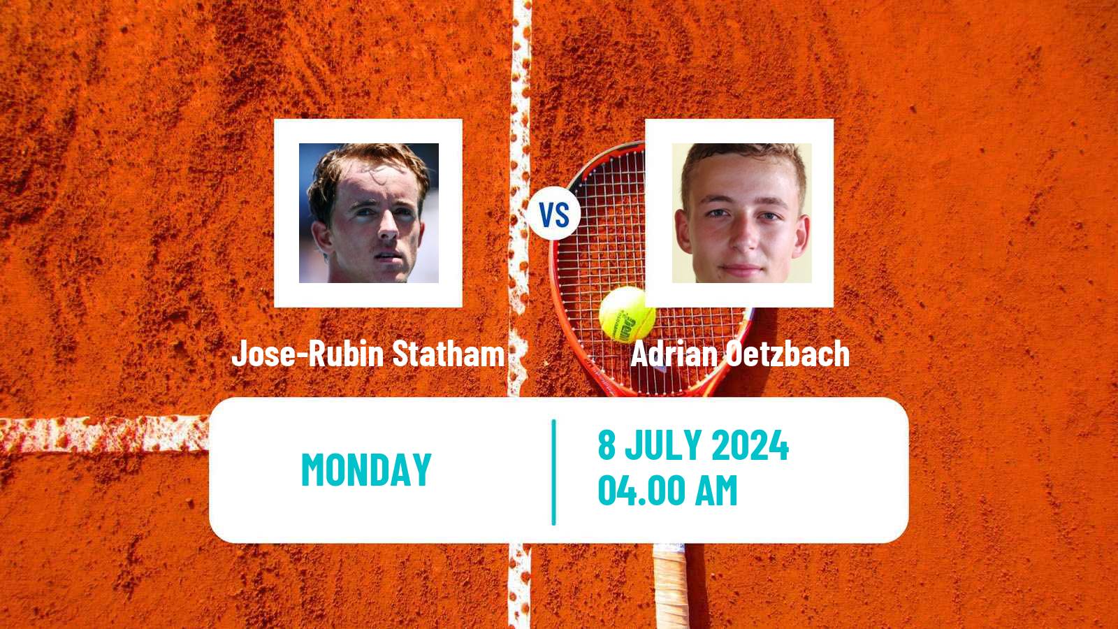 Tennis Salzburg Challenger Men Jose-Rubin Statham - Adrian Oetzbach