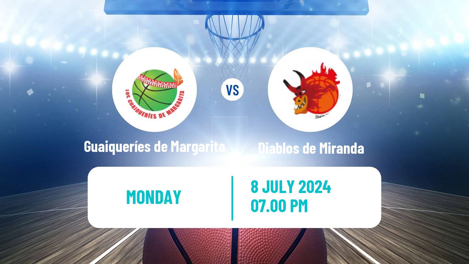 Basketball Venezuelan Superliga Basketball Guaiqueríes de Margarita - Diablos de Miranda