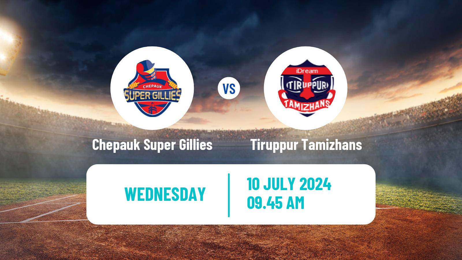 Cricket Tamil Nadu Premier League Chepauk Super Gillies - Tiruppur Tamizhans
