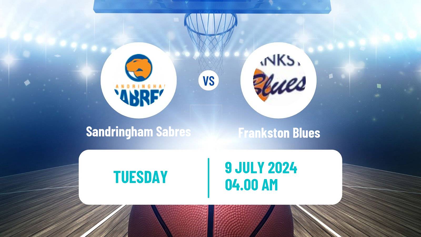 Basketball Australian NBL1 South Women Sandringham Sabres - Frankston Blues