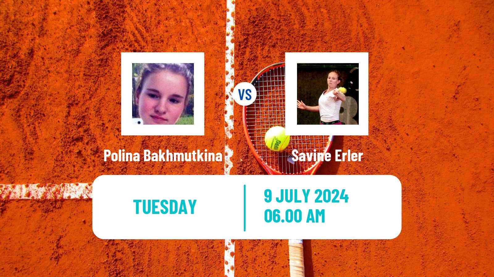 Tennis ITF W15 Bissy Chambery Women Polina Bakhmutkina - Savine Erler