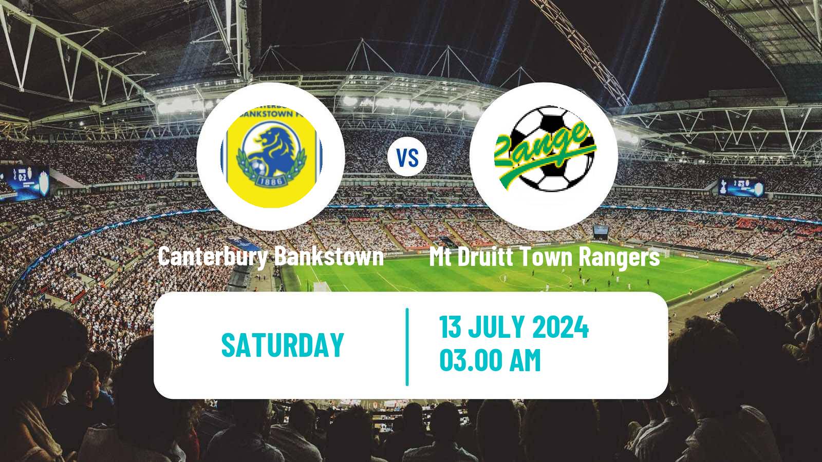 Soccer Australian NSW League One Canterbury Bankstown - Mt Druitt Town Rangers