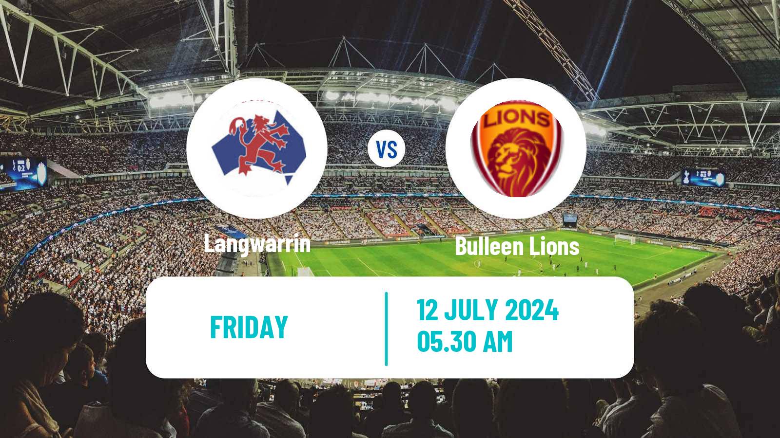 Soccer Australian Victoria Premier League Langwarrin - Bulleen Lions