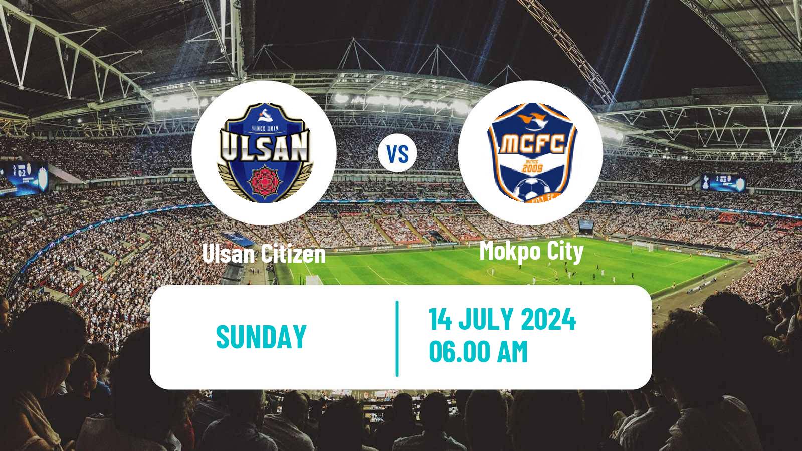 Soccer South Korean K3 League Ulsan Citizen - Mokpo City