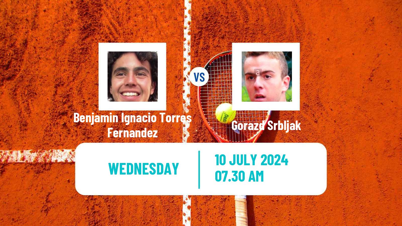 Tennis ITF M15 Kursumlijska Banja 10 Men Benjamin Ignacio Torres Fernandez - Gorazd Srbljak