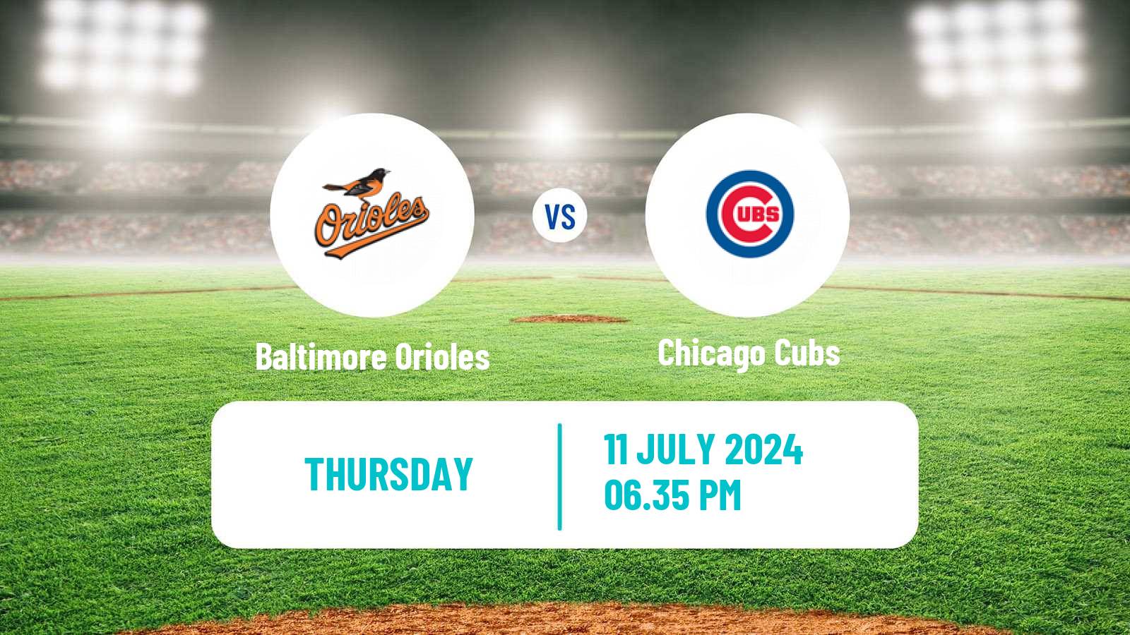 Baseball MLB Baltimore Orioles - Chicago Cubs