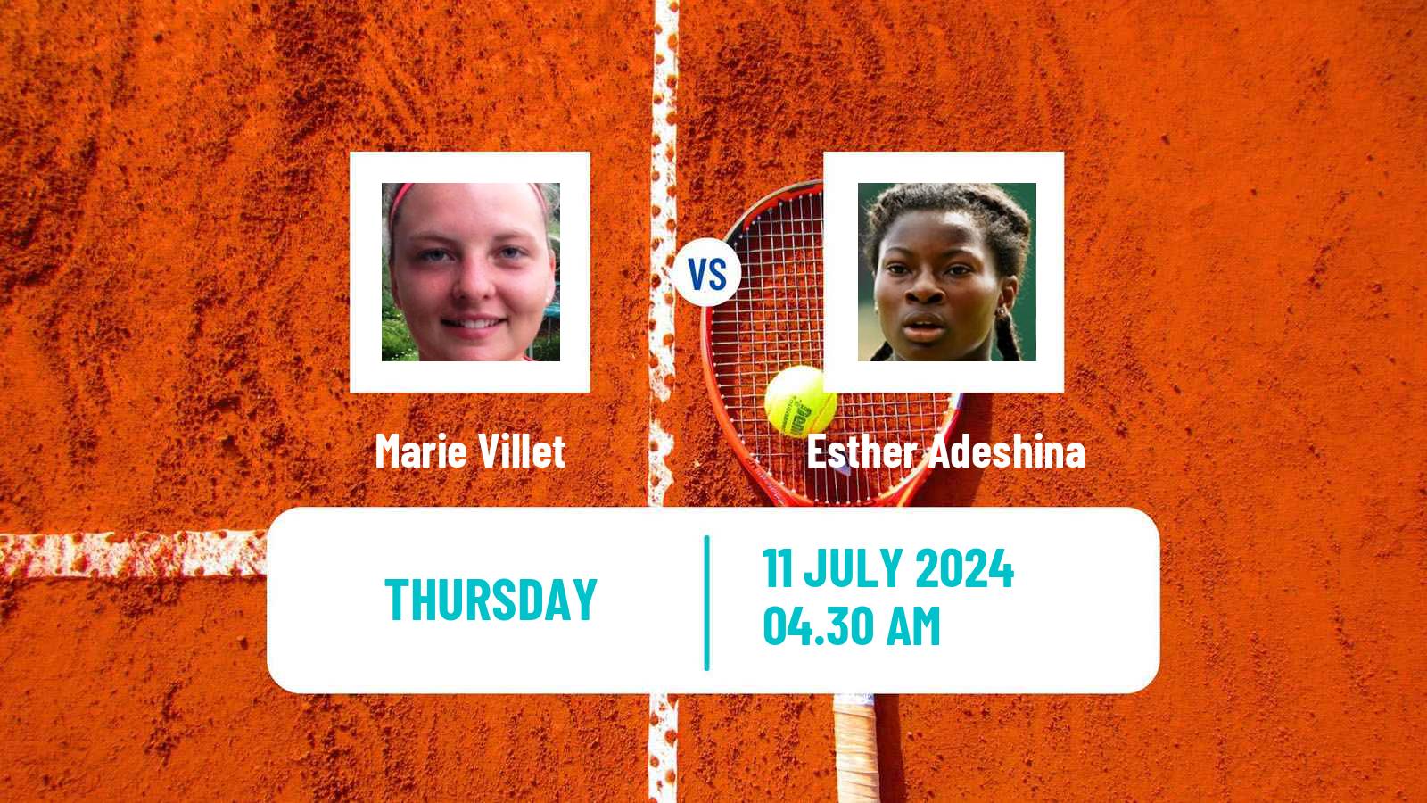 Tennis ITF W15 Monastir 26 Women Marie Villet - Esther Adeshina