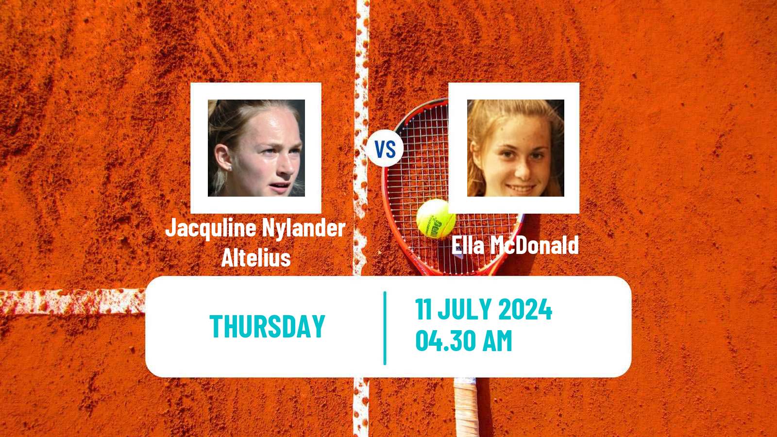 Tennis ITF W15 Bissy Chambery Women Jacquline Nylander Altelius - Ella McDonald