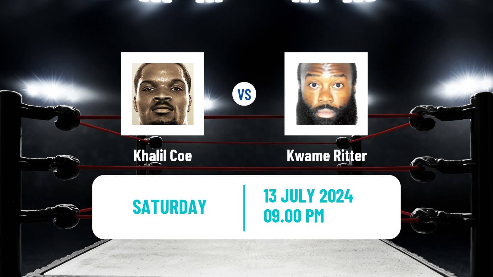 Boxing Light Heavyweight Men WBC Usa Title Khalil Coe - Kwame Ritter