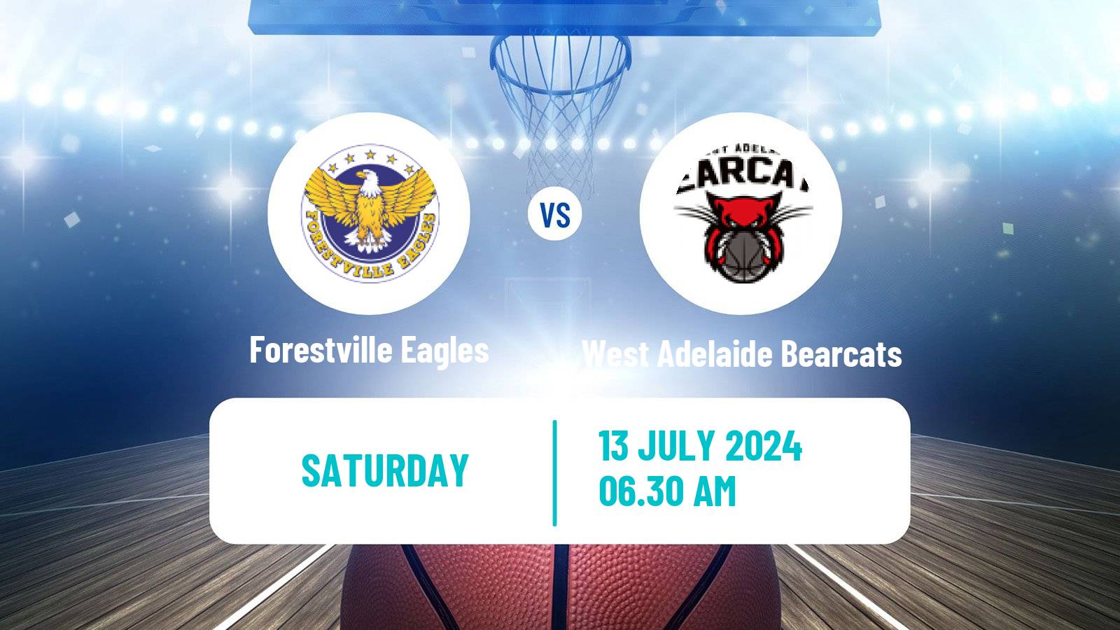 Basketball Australian NBL1 Central Forestville Eagles - West Adelaide Bearcats