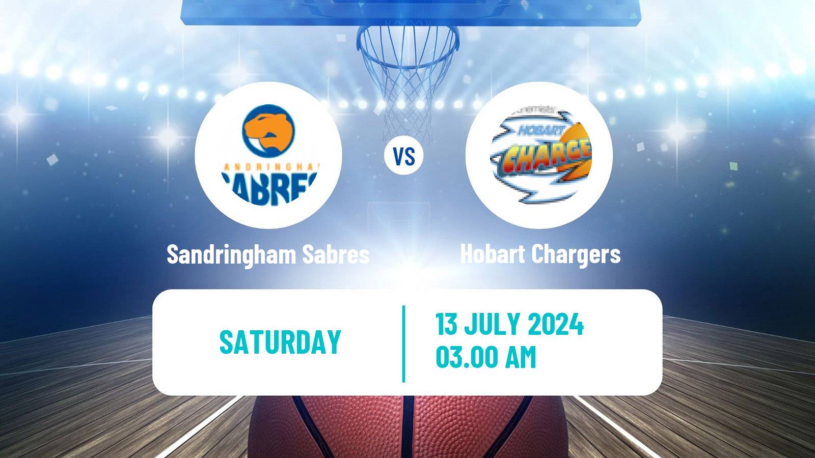 Basketball Australian NBL1 South Women Sandringham Sabres - Hobart Chargers