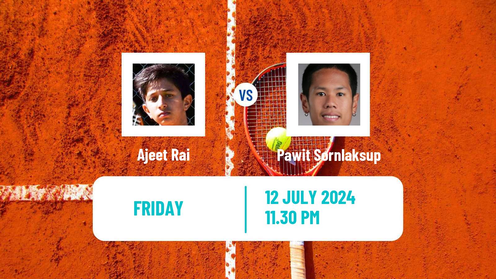 Tennis ITF M15 Nakhon Si Thammarat 5 Men Ajeet Rai - Pawit Sornlaksup