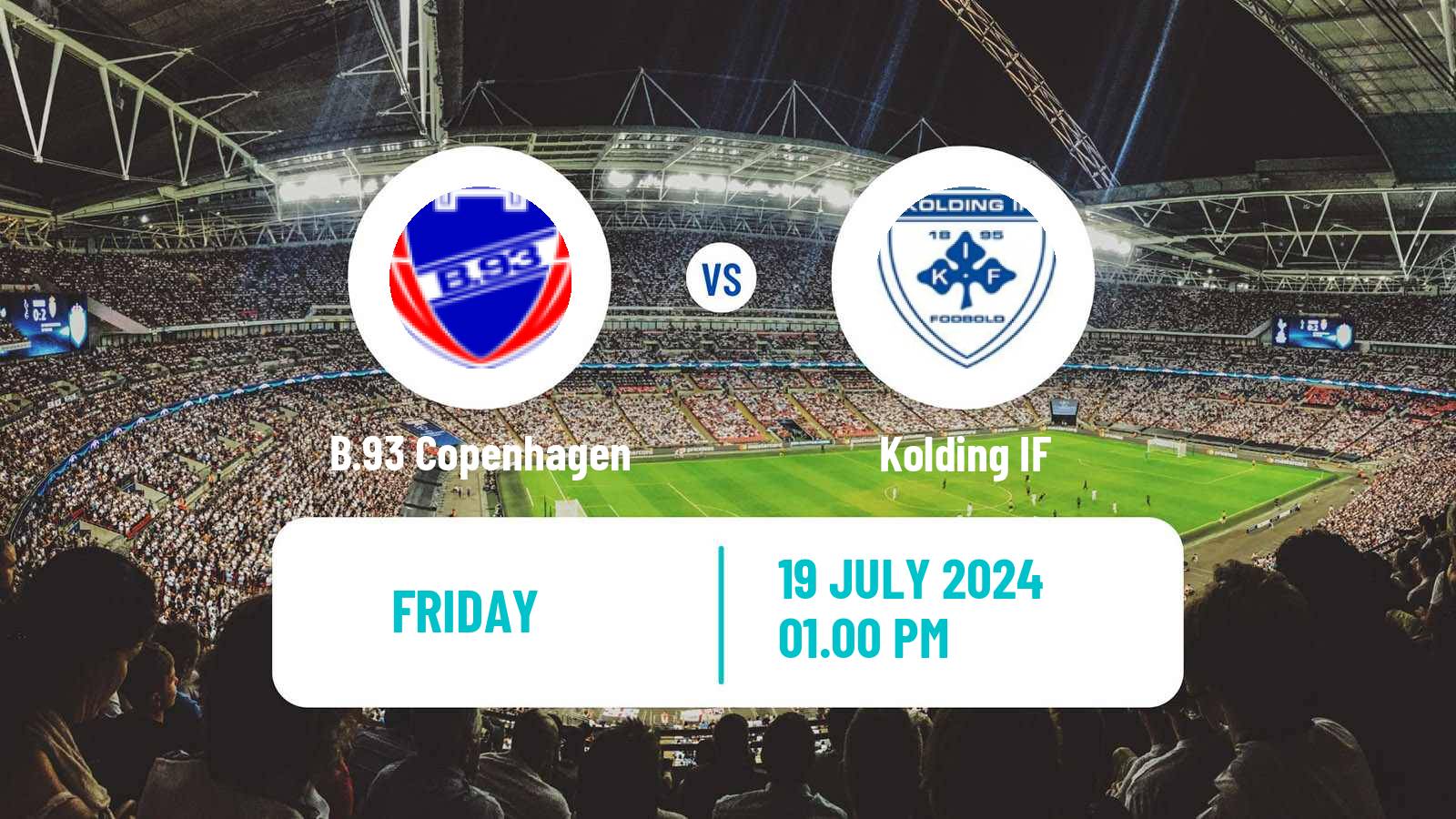 Soccer Danish 1 Division B.93 Copenhagen - Kolding IF